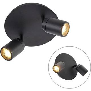 Moderne badeværelsesspotlight sort 2-lys IP44 - Ducha