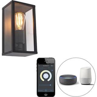 Smart væglampe sort 26 cm IP44 inkl. Wifi ST64 - Charlois