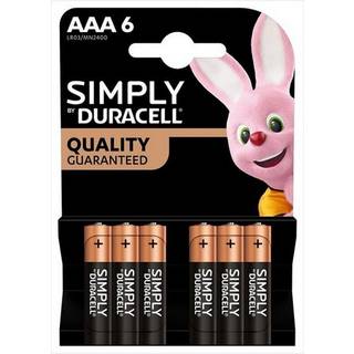 Duracell Simply AAA alkaline batterier 6-pk.