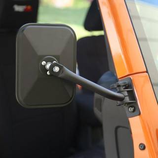 Robust Ridge | Quick Release Mirror Rectangular Textured Black | 11025.18 | Passer 1997-2018 Jeep Wrangler