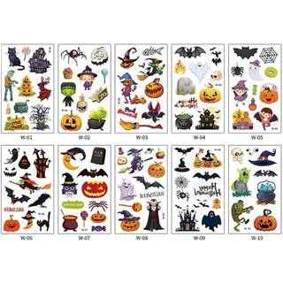 Midlertidige Halloween tatoveringer 10 ark MultiColor
