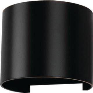 6W LED sort væglampe rund, justerbar spredning.