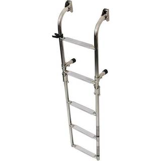 Foldbar badestige, poleret rustfrit stål, 5 trin (2+3), 108.5 cm, 25.4 cm