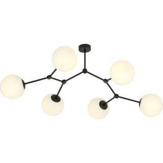 Loftlampe Space, sort/opal, 6 lyskilder