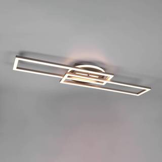 Twister LED-loftlampe, drejelig, fjernbetj. nikkel
