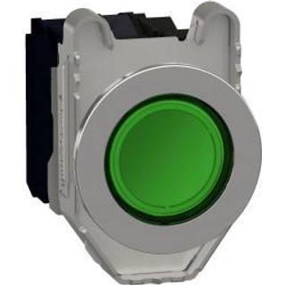 Schneider Lampetryk flush komp grøn led 24v no+nc
