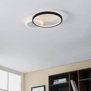 LED-loftlampe Gafares, sort aluminium 41 cm fjernbetjening CCT