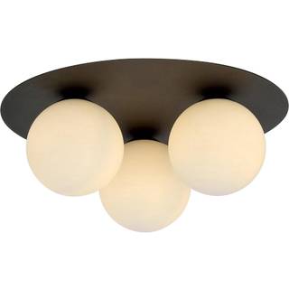 Loftlampe Solar, sort/opal, 3 lyskilder
