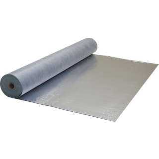 Alpha prima gulvunderlag 2,6mm m/ alu-dampspærre 1x6m - 950kg/m3 (universol)