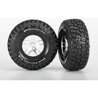 Traxxas 6873X Tires & Wheels, Goodrich S1/Split-Spoke, 4WD/2WD Rear (2