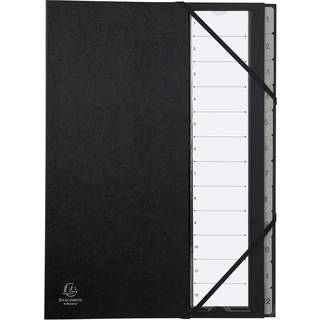 Exacompta Ordonator A4 sorteringsmappe 12faner sort