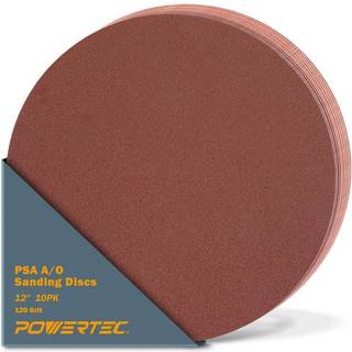 Powertec 110610 12-tommer PSA 120 Grit Aluminium Oxide Slibes Disc Self Stick 10-Pack