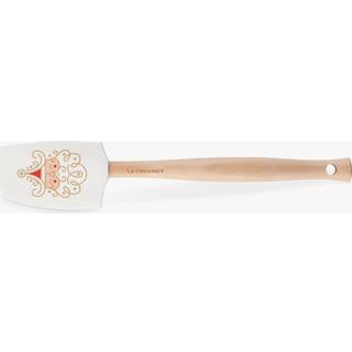 Le Creuset Silicone Noel Collection Medium Spatel 11 1/8 """" X 2 1/4 """" Hvid med trykt design og guldfolie