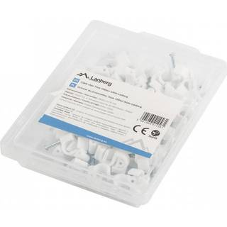 Lanberg Cable Clips 7mm 100st - Kabelklemmer Hvid