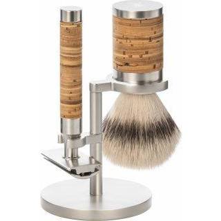 Mühle Barbersæt med DE-skraber, Barberkost og Holder, Rocca, Rustfrit stål & Birkebark