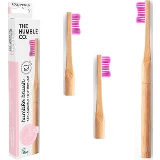 Humble Co. Bambus Tandbørste + 2 Udskiftelige Hoveder MEDIUM PINK