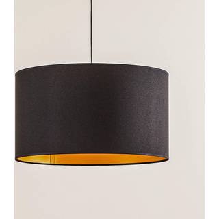 Euluna Roller hængelampe, sort/guld, Ø 45 cm