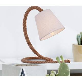 Rope bordlampe med tekstilskærm og naturtov