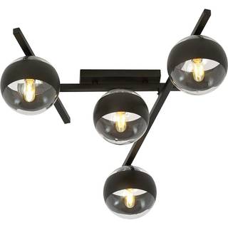 Loftlampe Smart, sort/klar, 4 lyskilder