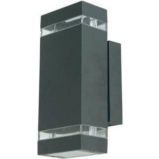 LUTEC FOCUS firkantet udendørs væglampe, 1 lyskilde, up/down, H23,5 cm, GU10, IP44, mørk grå