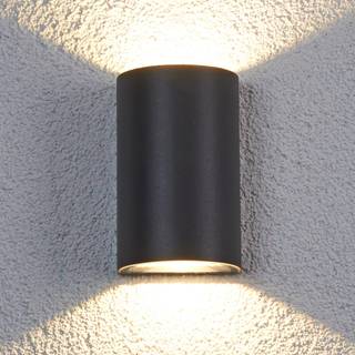 Lucande udendørs LED-væglampe Jale, 16 cm, antracit, aluminium