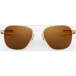 Randolph Engineering Unisex AF057 Gold 23k Outlet solbriller Metal Guld Brun Firkantet Polariseret