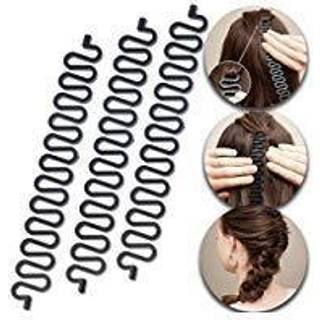 3 stk h?rfletning v?rkt?jsrulle med krog magisk h?r twist styling bun maker diy h?r stil tilbeh?r sort sort