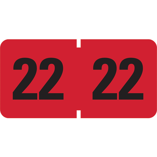 Smead etyj farvekodet etiket 1,5-tommer x 0,75-tommer sort p? r?de 500 etiketter/rulle (68322)