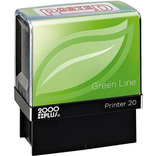 2000 Plus Green Line Selvindkoblende meddelelsesstempel Sendt 80% genanvendt 1 1/2 """" X 9/16 """" Impression Red Ink (098371)