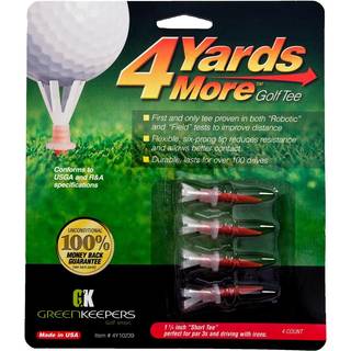 4 Yards More røde golftees - 1 3/4 tommer korte tees, 2 stk