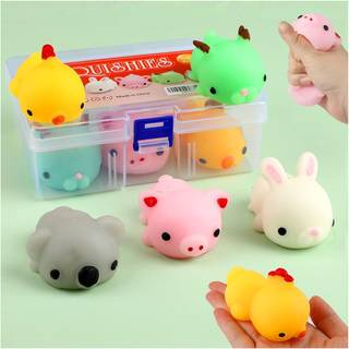 Squishies Squishy Toy 5pcs Medium st?rrelse 3 tommer fest favoriserer for b?rn Kawaii Squishies Mochi Animals Stress Reliever Angst Xmas Gaver Ra