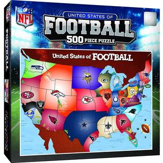 Masterpieces Sports Puzzle - Alle hold 500 stykker puslespil til voksne - NFL League Map Puzzle - 24 """" X18 """"