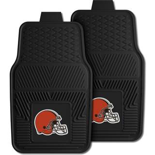 Fanmats 8893 Cleveland Browns 2-delt kraftig vinylkogn Mat sætter forreste række gulvmåtter All vejrbeskyttelse universal fit dyb resevoir design