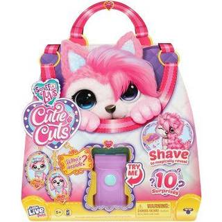 Lille live k?ledyr | Scruff-a-luvs Cutie Cuts! Shave Reveal and Style Plush Rescue Cet - Purple Puppy