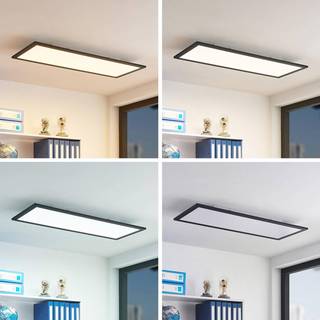 Lindby LED-panel Nelios, 80 x 30 cm, CCT, sort, metal