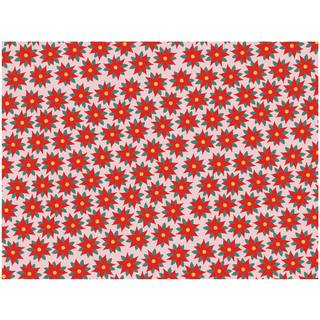 Farverigt Lyserød Indpakningspapir med Rød Blomst, 70x200 cm