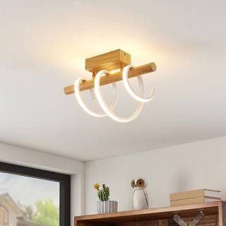 Lucande Milora LED-væglampe, 40 cm, eg