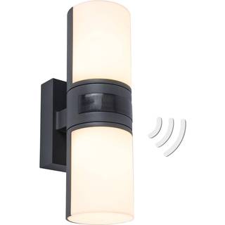 LUTEC CYRA udendørs LED væglampe med sensor, L24,5 cm, IP54, mørk grå