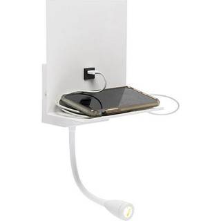 Moderne væglampe hvid med USB og fleksibel arm - Flero