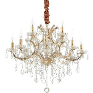 Ideal Lux lysekrone Napoleon, guldfarvet, krystal 12flg.