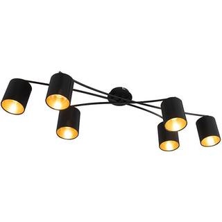 Moderne loftslampe sort 6-lys - Lofty