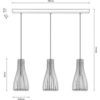 Envostar Furn pendel, birkekrydsfiner, 3fl