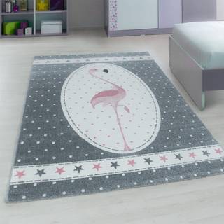 Kids Rund Børnetæppe Flamingo Design - Pink - 120x120 (Rund)