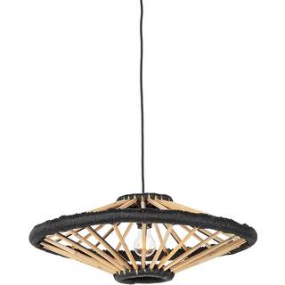 Orientalsk hængelampe bambus med sort 60 cm - Evalin