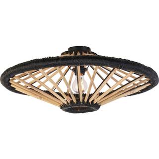 Oriental loftslampe bambus med sort 60 cm - Evalin