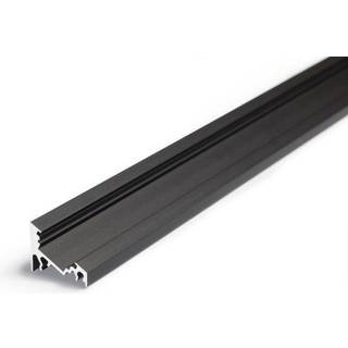 1m aluprofil CORNER10 BC/UX - Sort anodiseret, hjørne, LED skinne