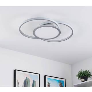 Lucande LED-loftlampe Senne, 63 cm, sølv, aluminium