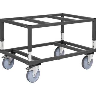 Kongamek pallevogn m/bremse 1200x800x655mm mørkegrå 800kg