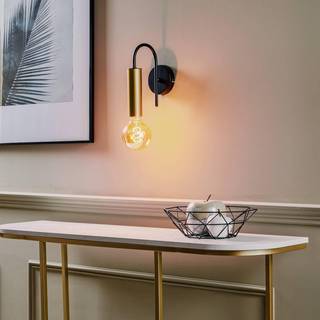 Væglampe Loppe, 1 lyskilde, sort/guld