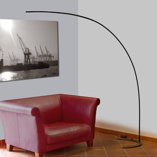 Lindby LED-gulvlampe Danua, sort, metal, højde 200 cm